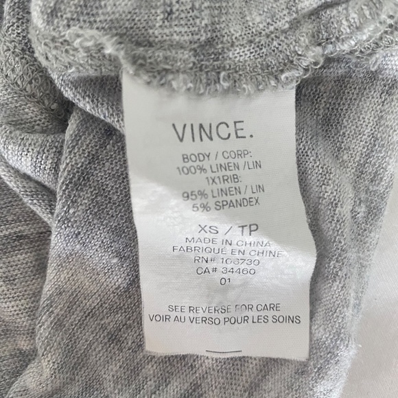 Grey Linen Vince Tank Top - XS - Picture 4 of 5